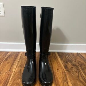 Hunter Black Tall Rain Boots